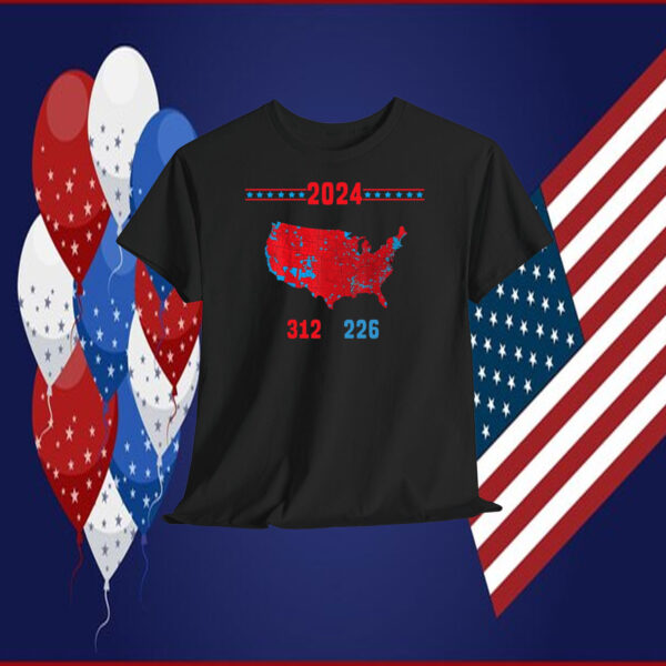 2024 Trump Map 321 Red 226 Blue Shirt