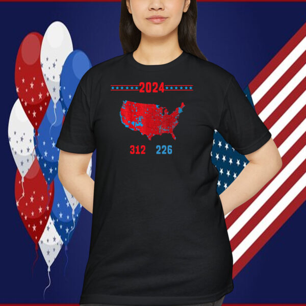 2024 Trump Map 321 Red 226 Blue Shirt