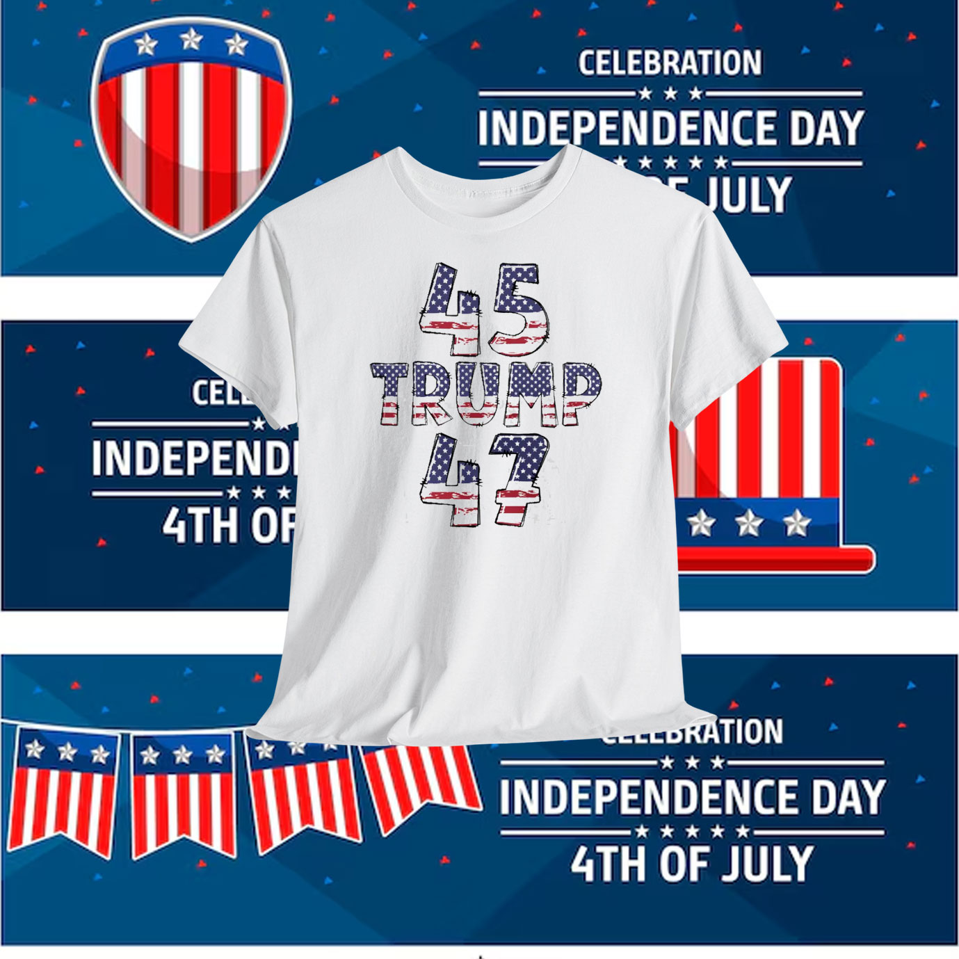 45 Trump 47 America President Shirt