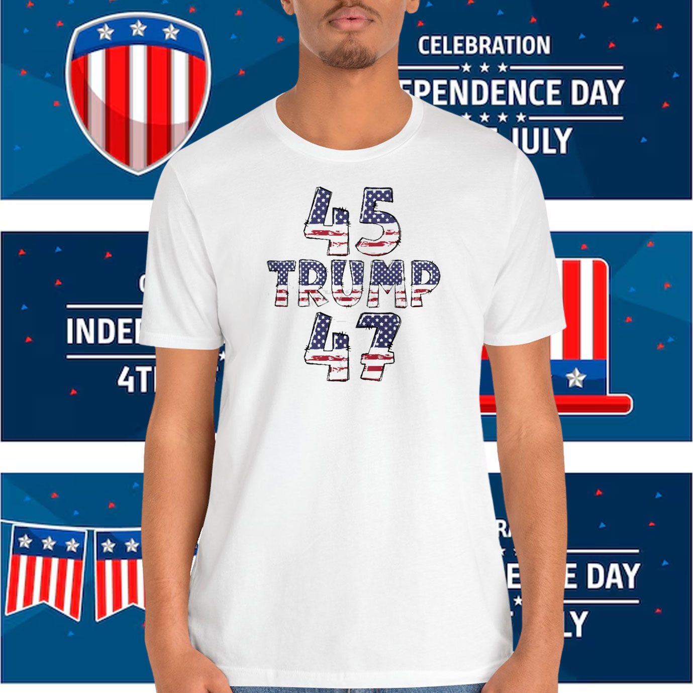 45 Trump 47 America President Shirt