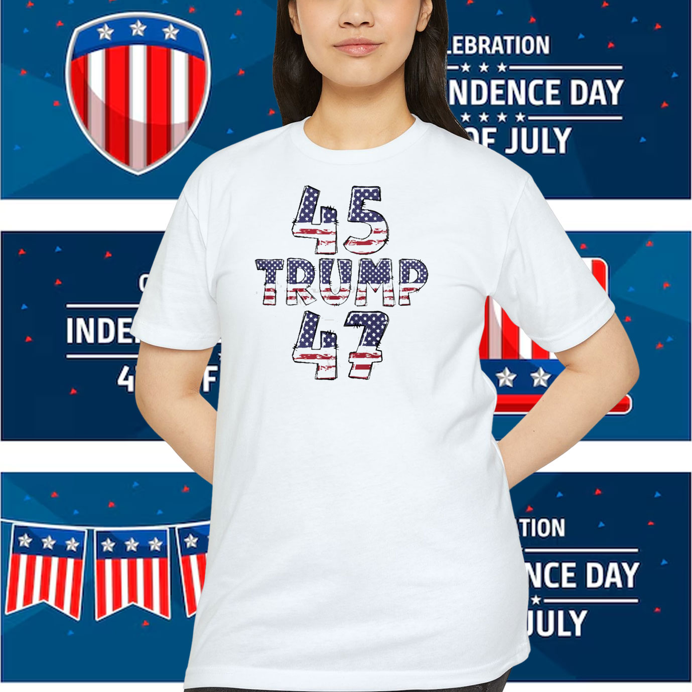 45 Trump 47 America President Shirt