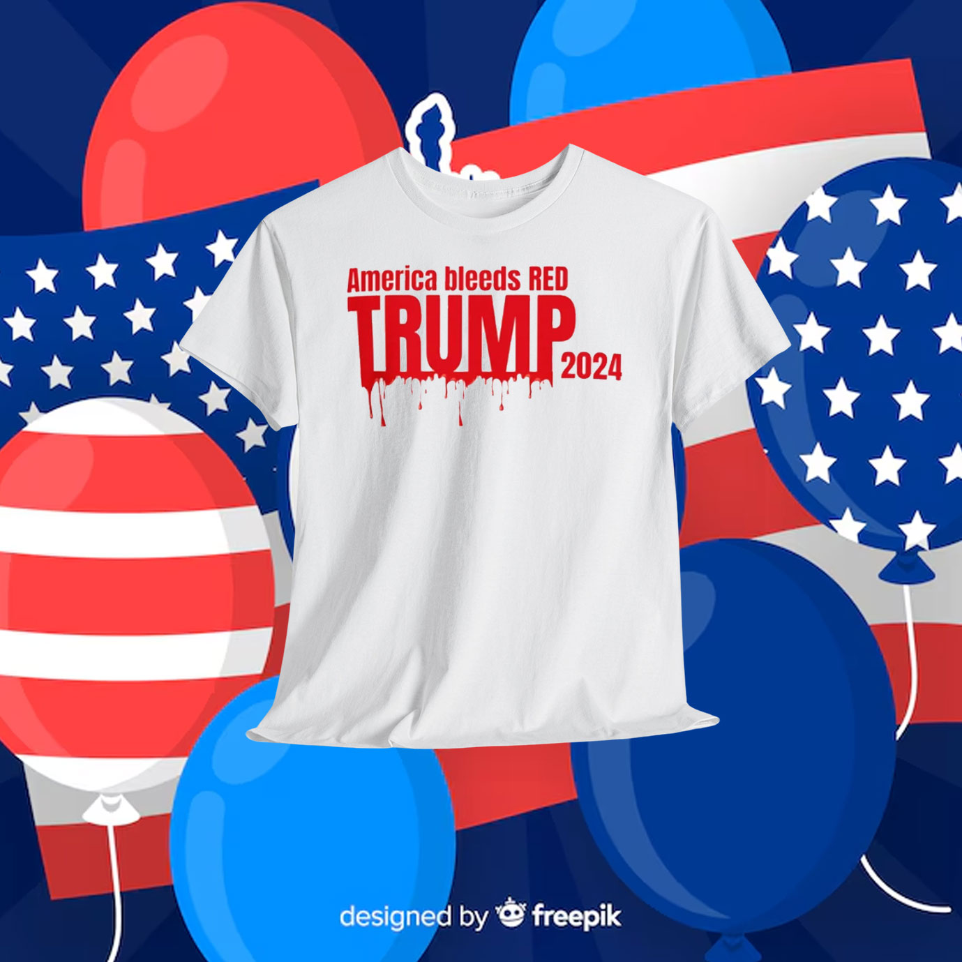 America Bleeds Red Trump 2024 Shirt