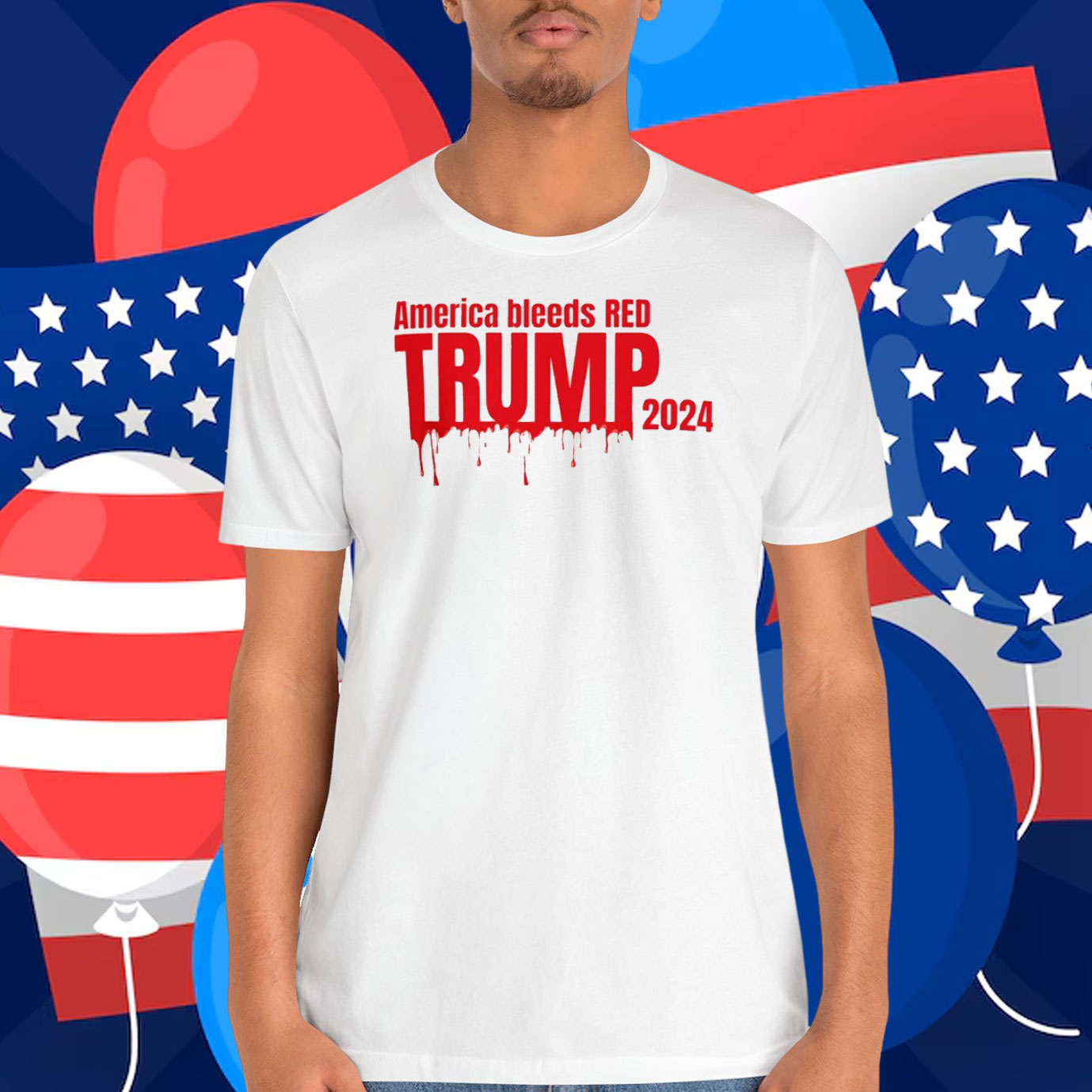 America Bleeds Red Trump 2024 Shirt