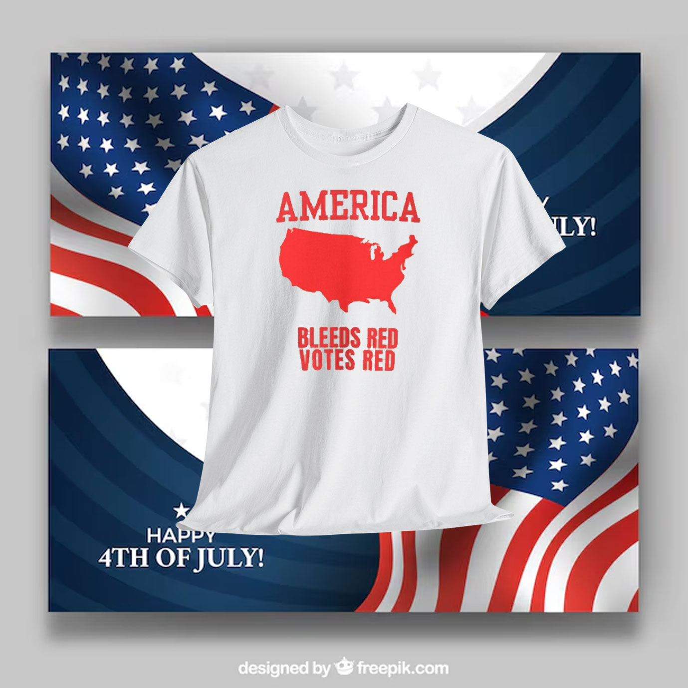 America Bleeds Red Votes Red Trump Shirt