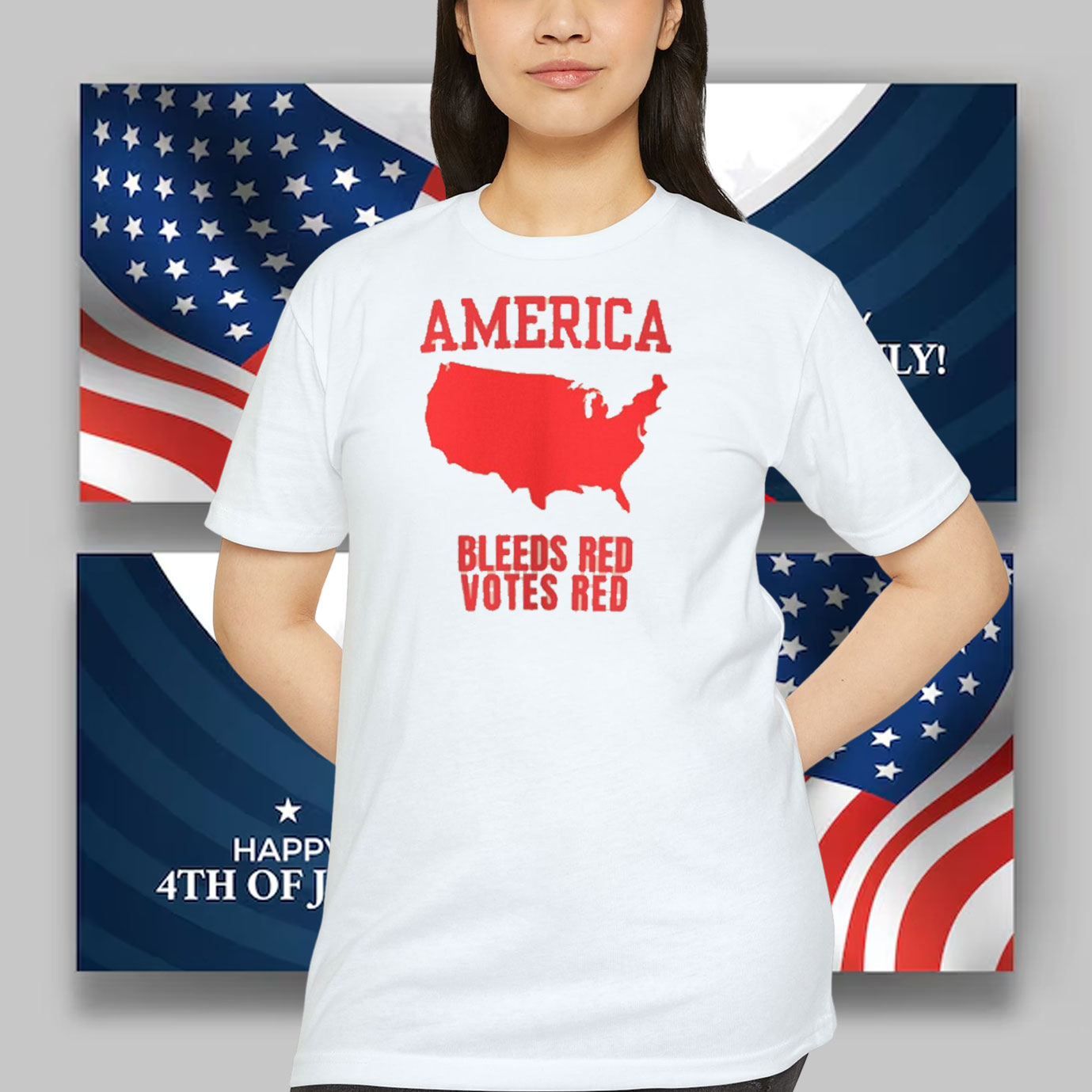 America Bleeds Red Votes Red Trump Shirt