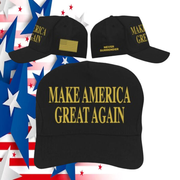 Black And Gold Donald Trump '24 MAGA Make America Great Again Snapback Hat