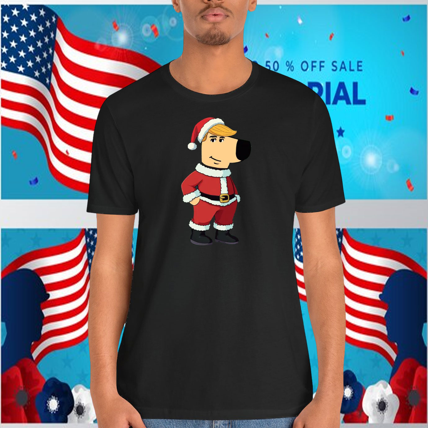 Chill Guy Trump Meme Santa Christmas Shirt