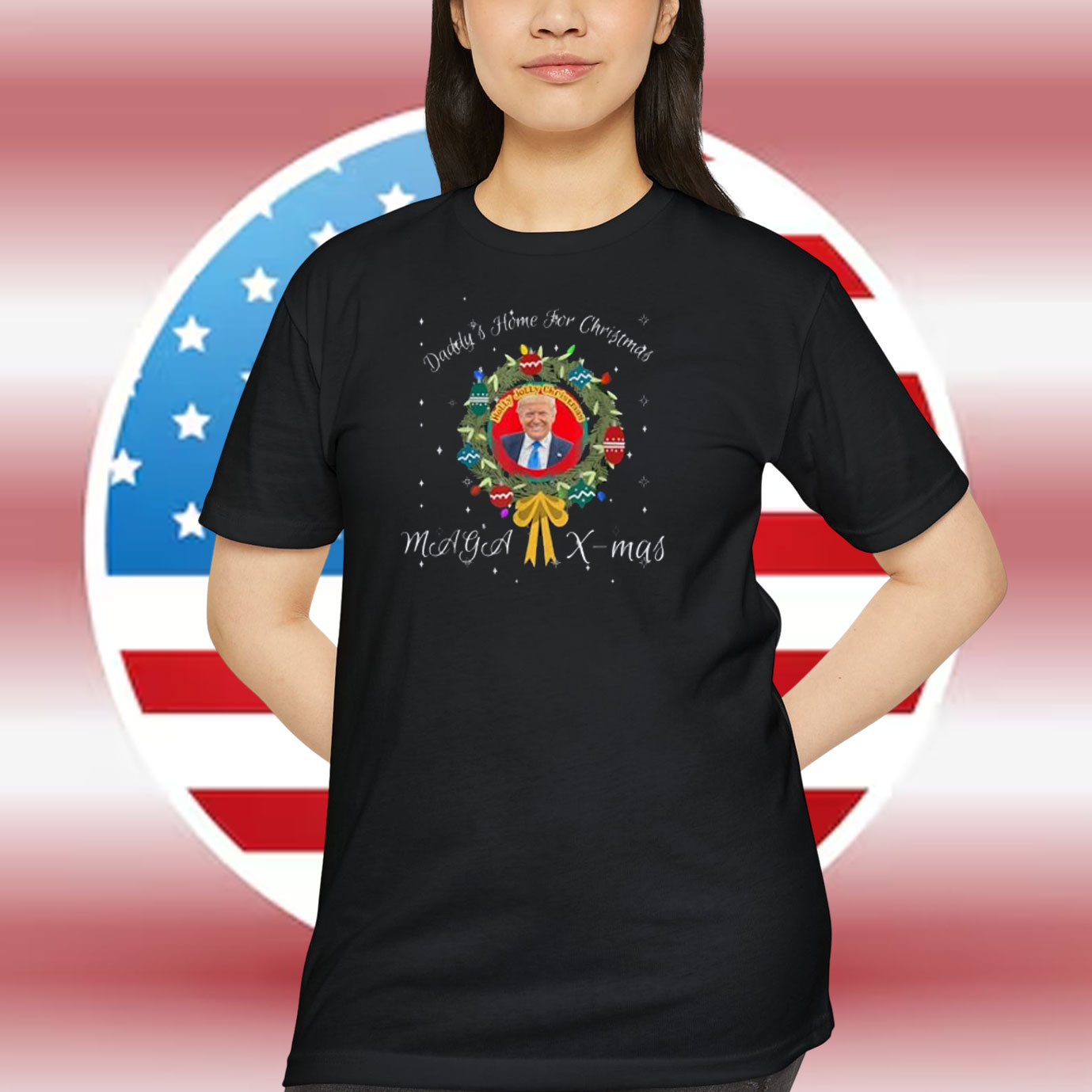 Daddy's Home For Christmas Trump MAGA X-mas Shirt