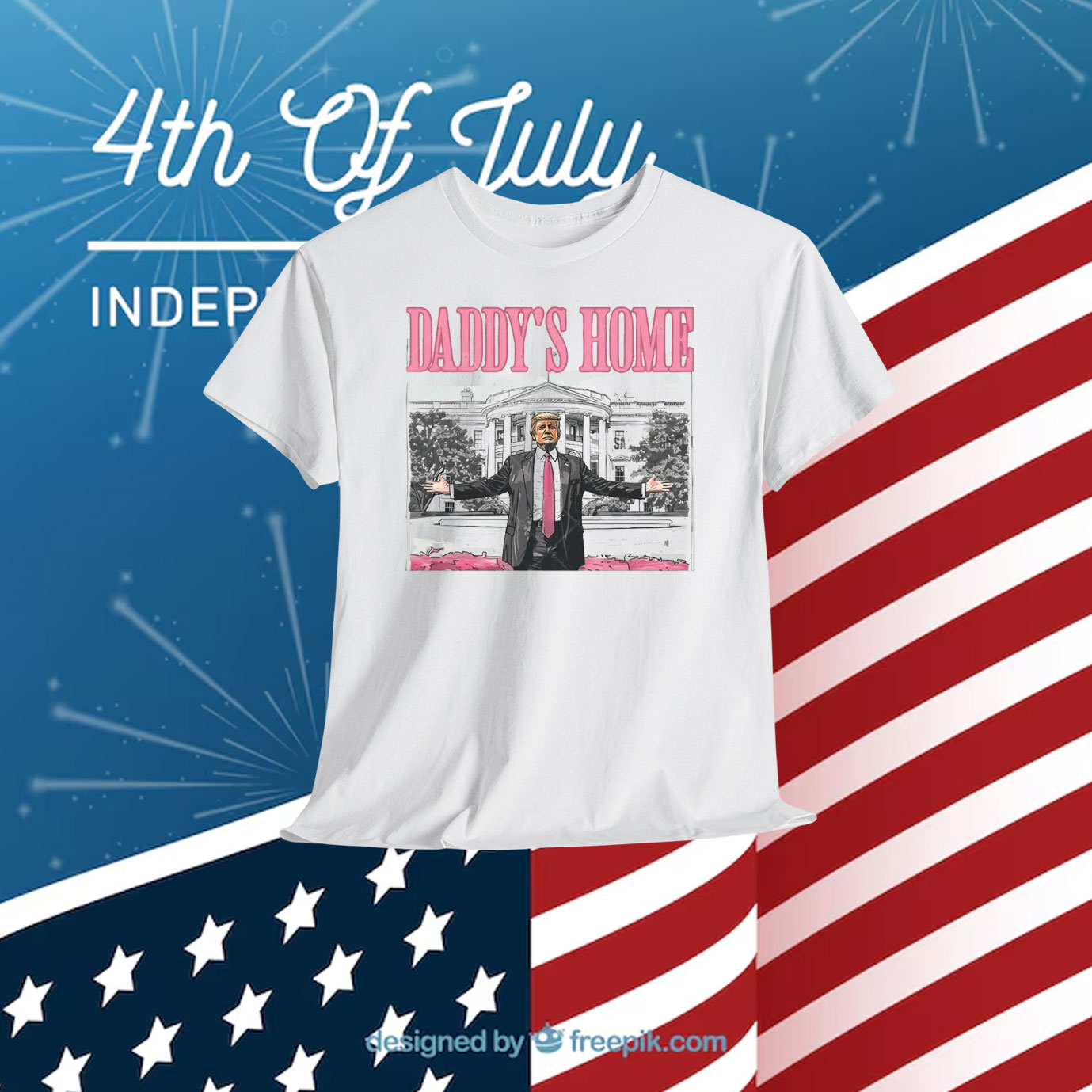 Daddy's Home White House Pink Trump 2024 Shirt