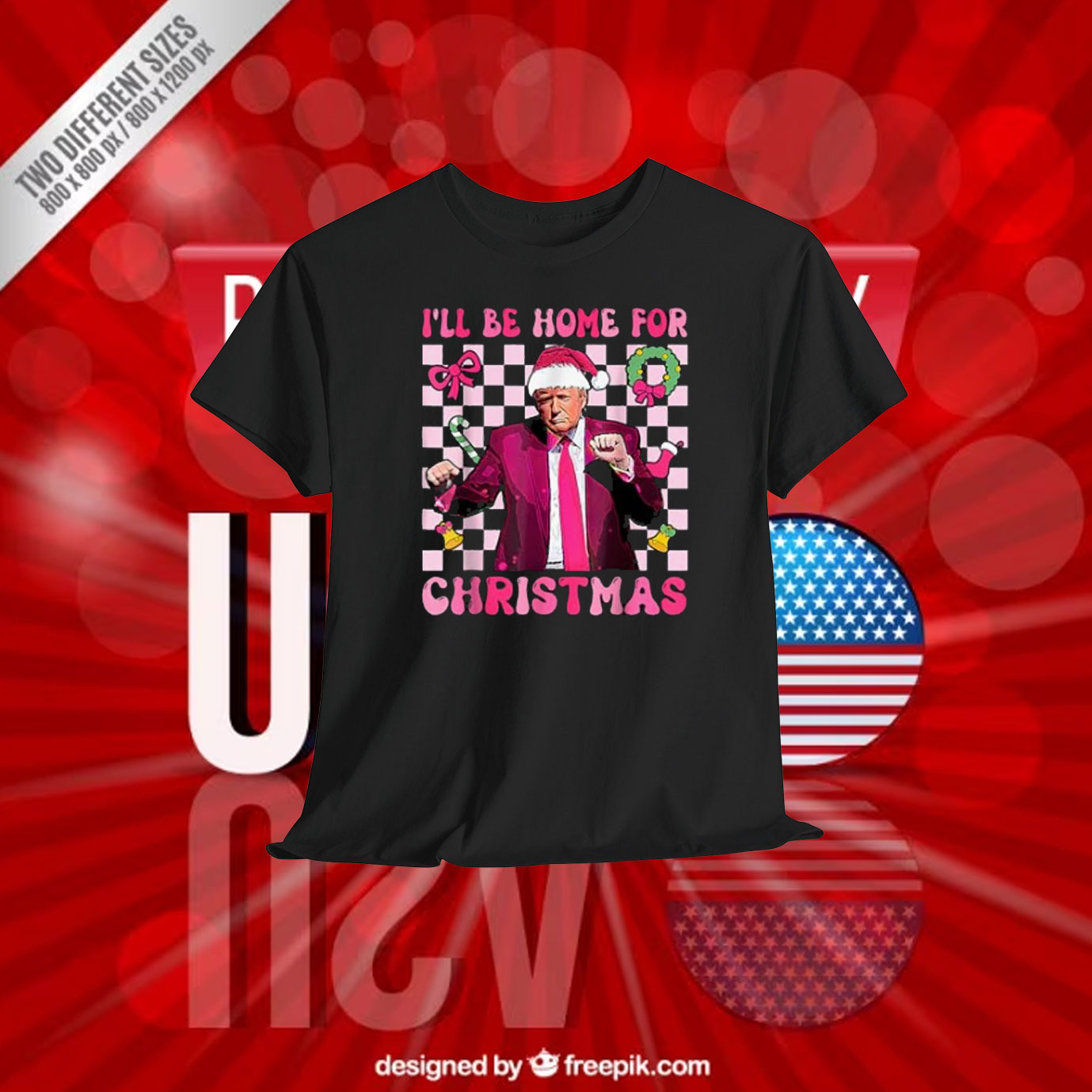 Dancing Funny Humorous Trump I’ll Be Home For Christmas Shirt