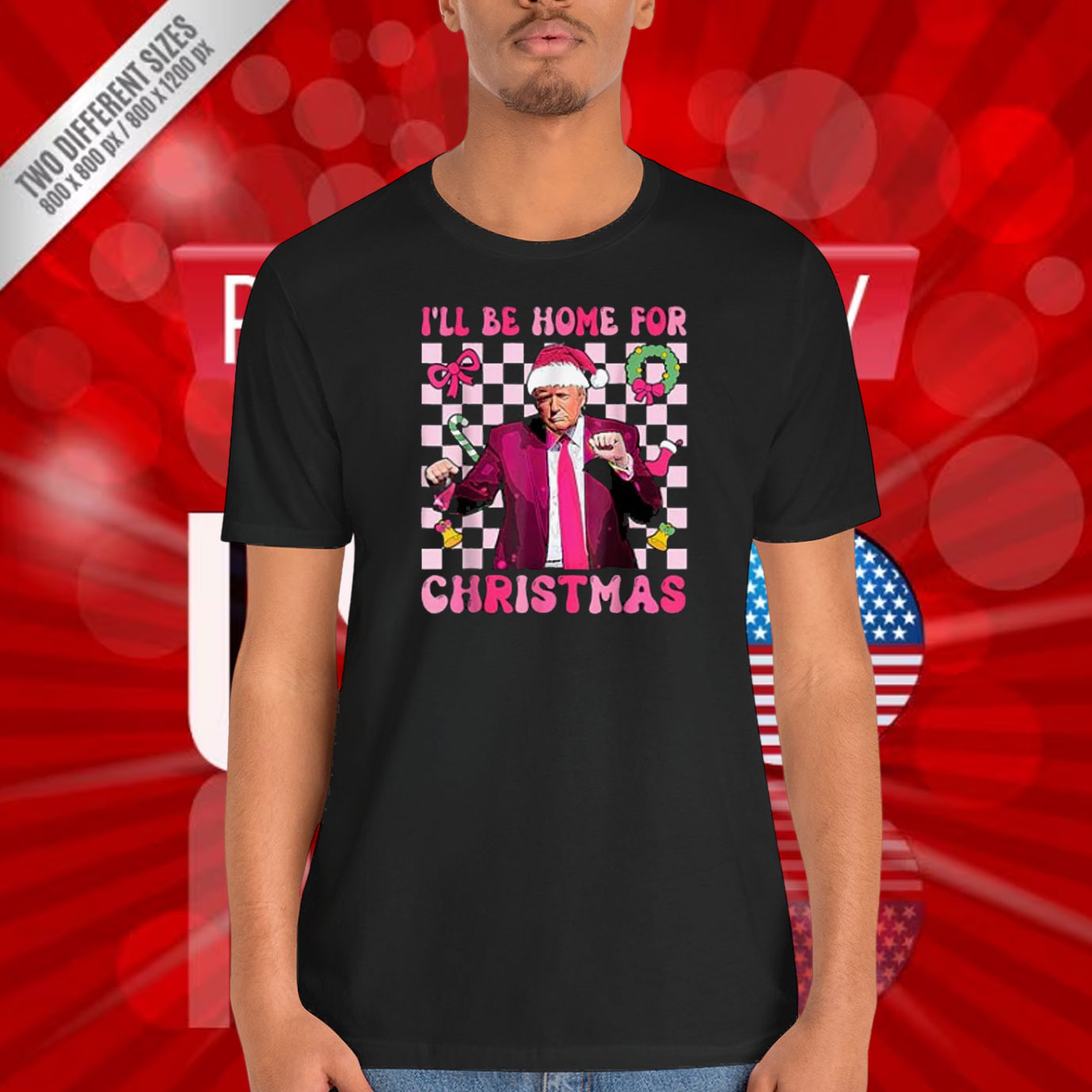 Dancing Funny Humorous Trump I’ll Be Home For Christmas Shirt