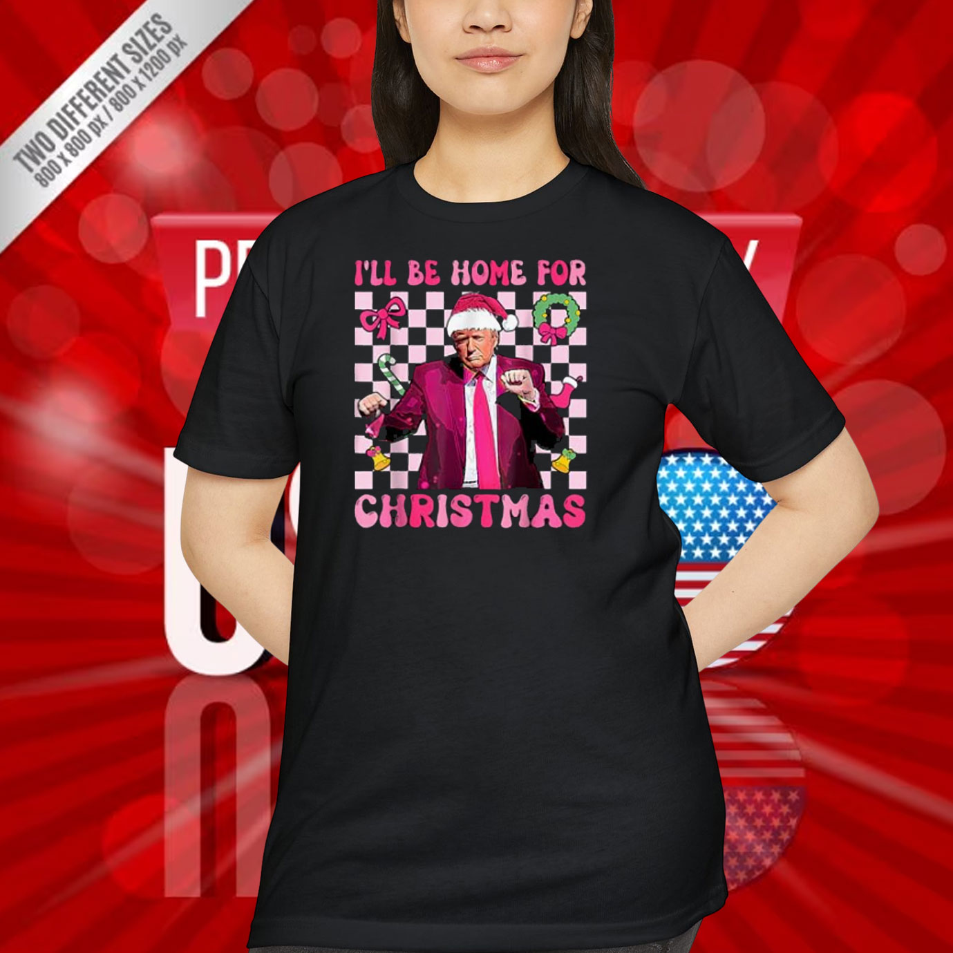 Dancing Funny Humorous Trump I’ll Be Home For Christmas Shirt