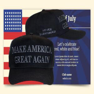 Dark MAGA Donald Trump Elon Musk Slogan Baseball Cap