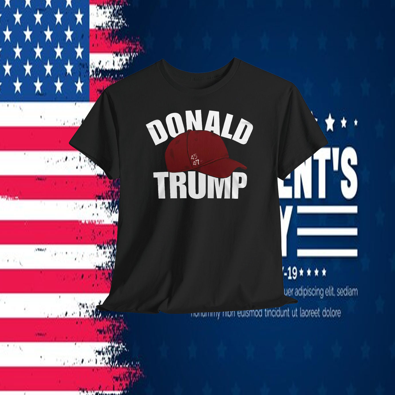 Donald Trump 45-47 In A Red Cap Unisex T-Shirt
