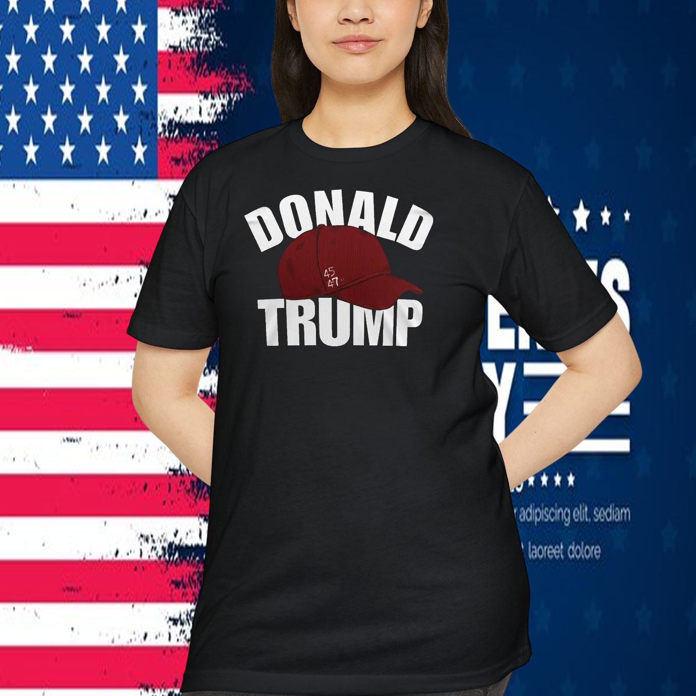 Donald Trump 45-47 In A Red Cap Unisex T-Shirt