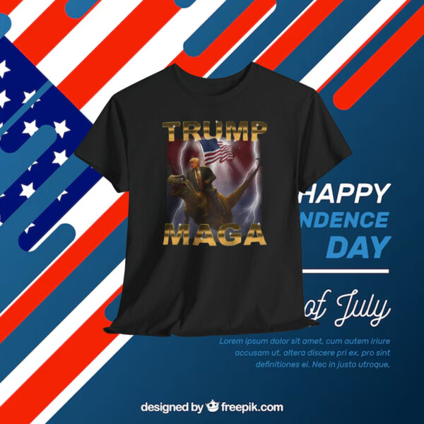 Donald Trump Maga Riding Dinosaur Shirt