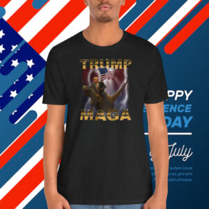 Donald Trump Maga Riding Dinosaur Shirt