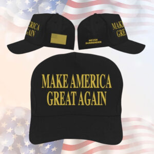 Donald Trump Wears Gold And Black MAGA Hat