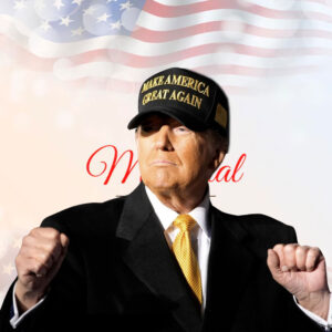 Donald Trump Wears Gold And Black MAGA Hat