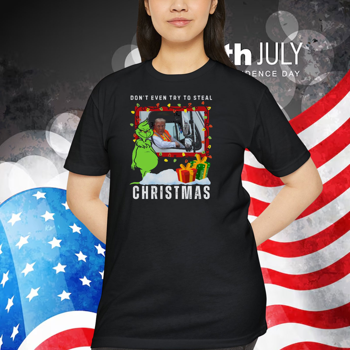 Don't Even Try To Steal Santa Trump Christmas Shirt