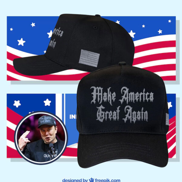 Elon Musk Unveils Dark Gothic MAGA Look At Trump's Hat