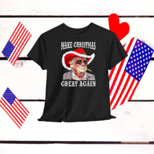 Funny Trump Matching Western Cowboy Make Christmas Great Again Shirt