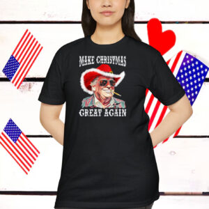 Funny Trump Matching Western Cowboy Make Christmas Great Again Shirt