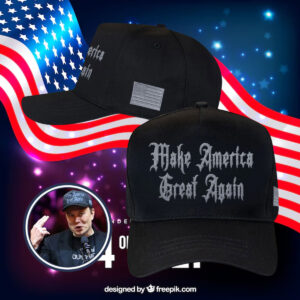 Gothic Dark MAGA Flex Fit Black Trump Cap