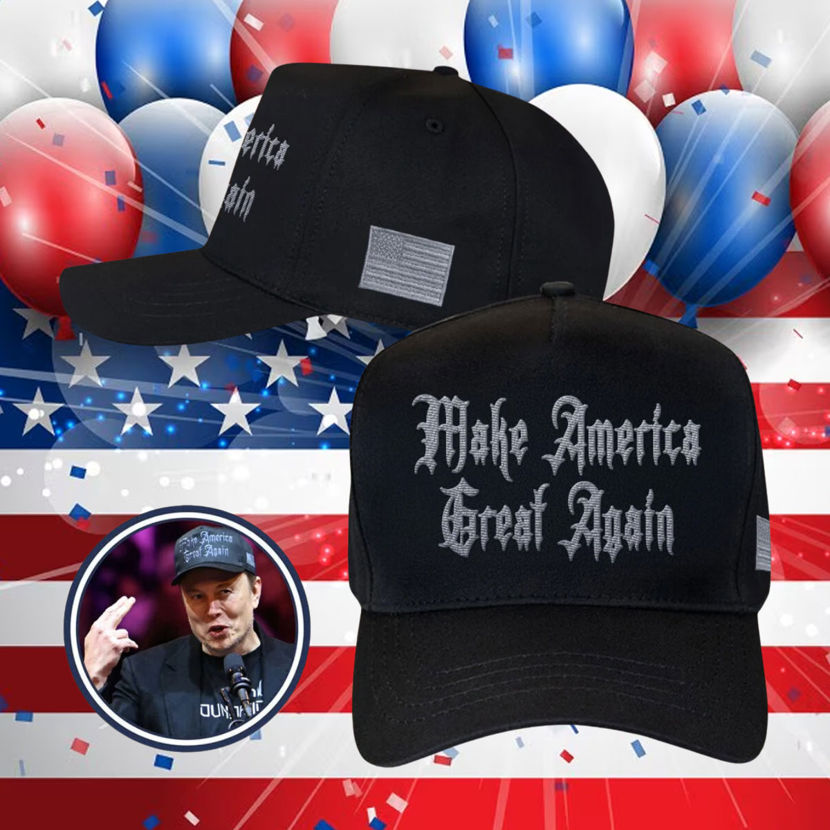 Gothic Dark MAGA Flex fit Trump Cap