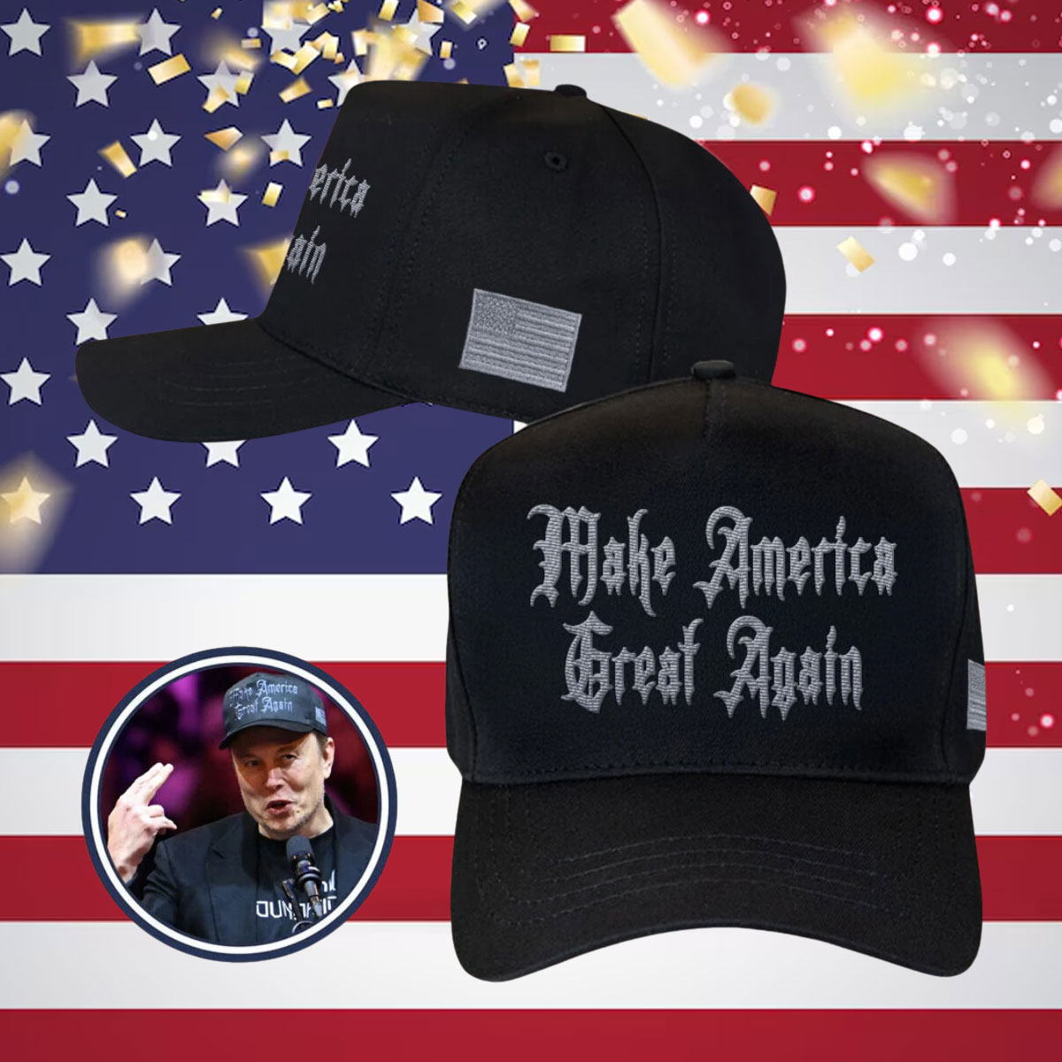 Gothic Dark MAGA Trump Caps