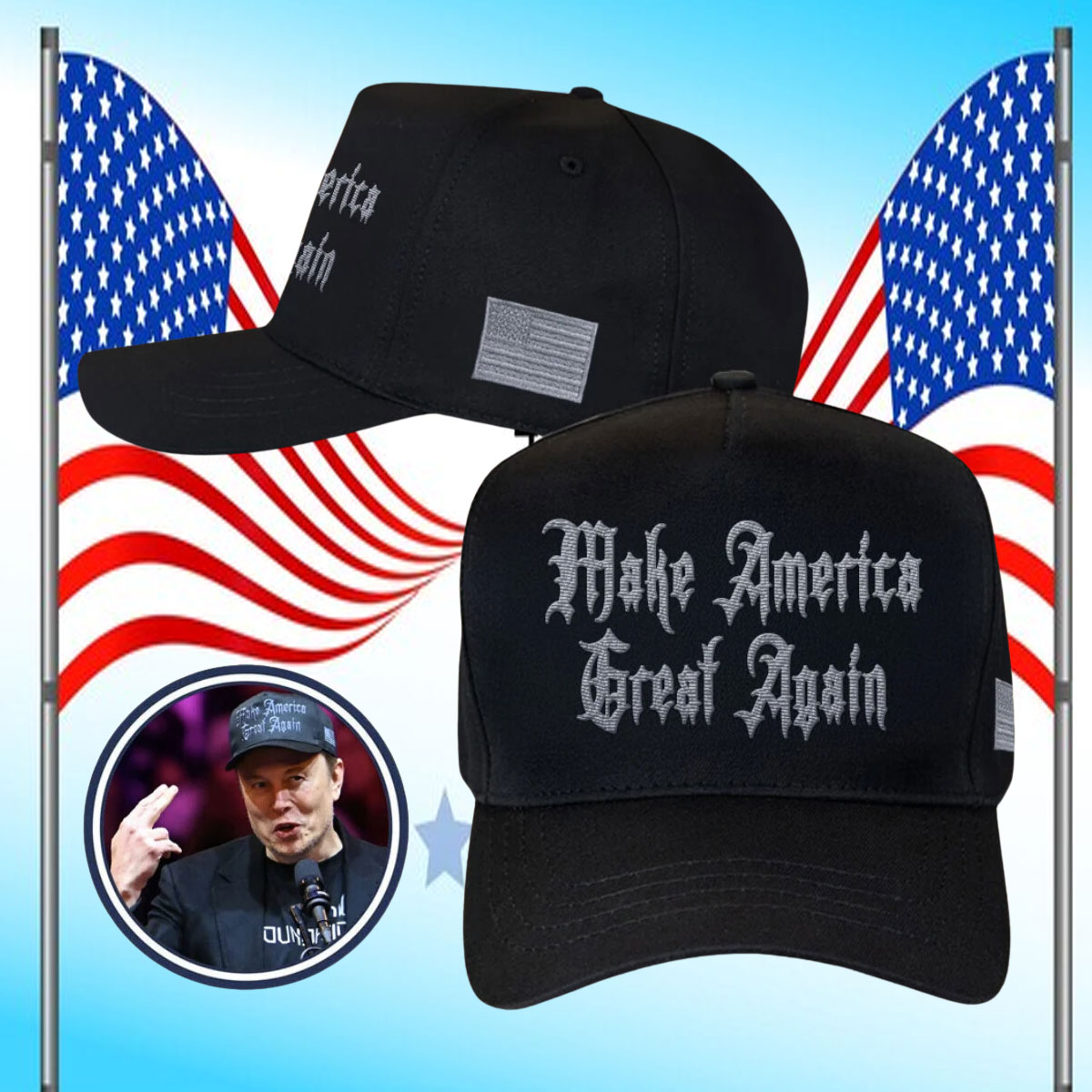 MAGA Make Americaa Great Again Elon Musk 2024 Hat