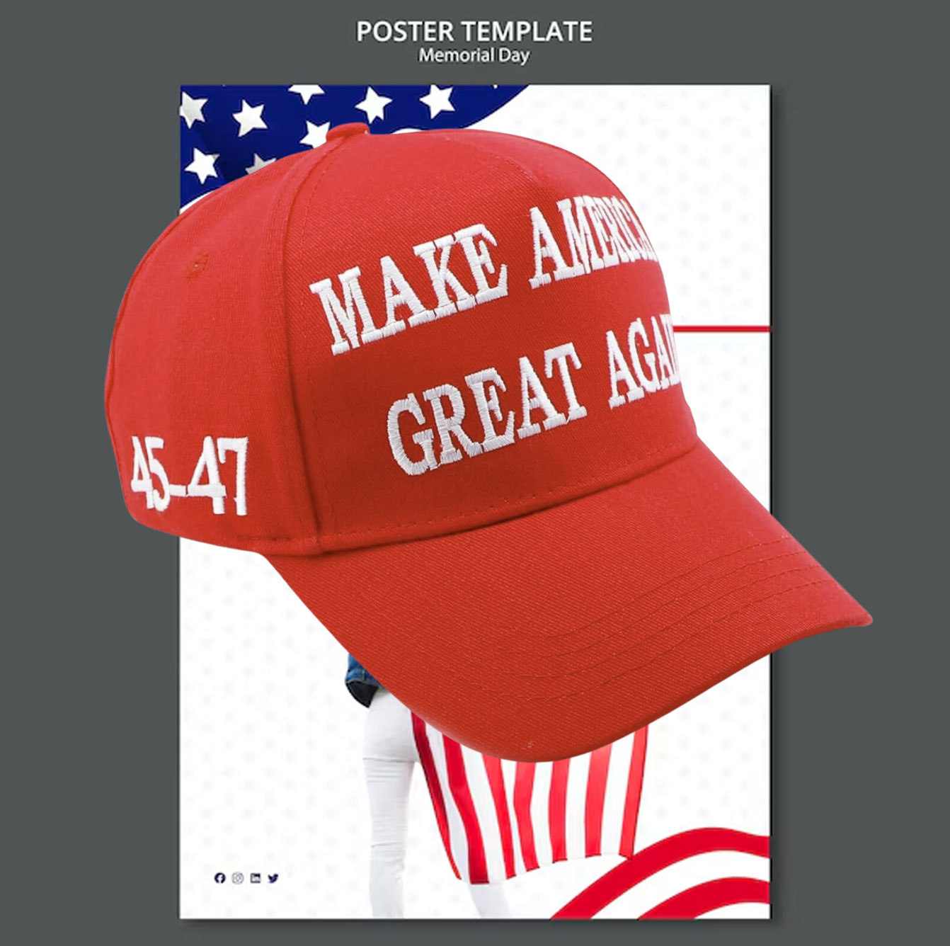 Make America Great Again Embroidered Elon Trump Hat