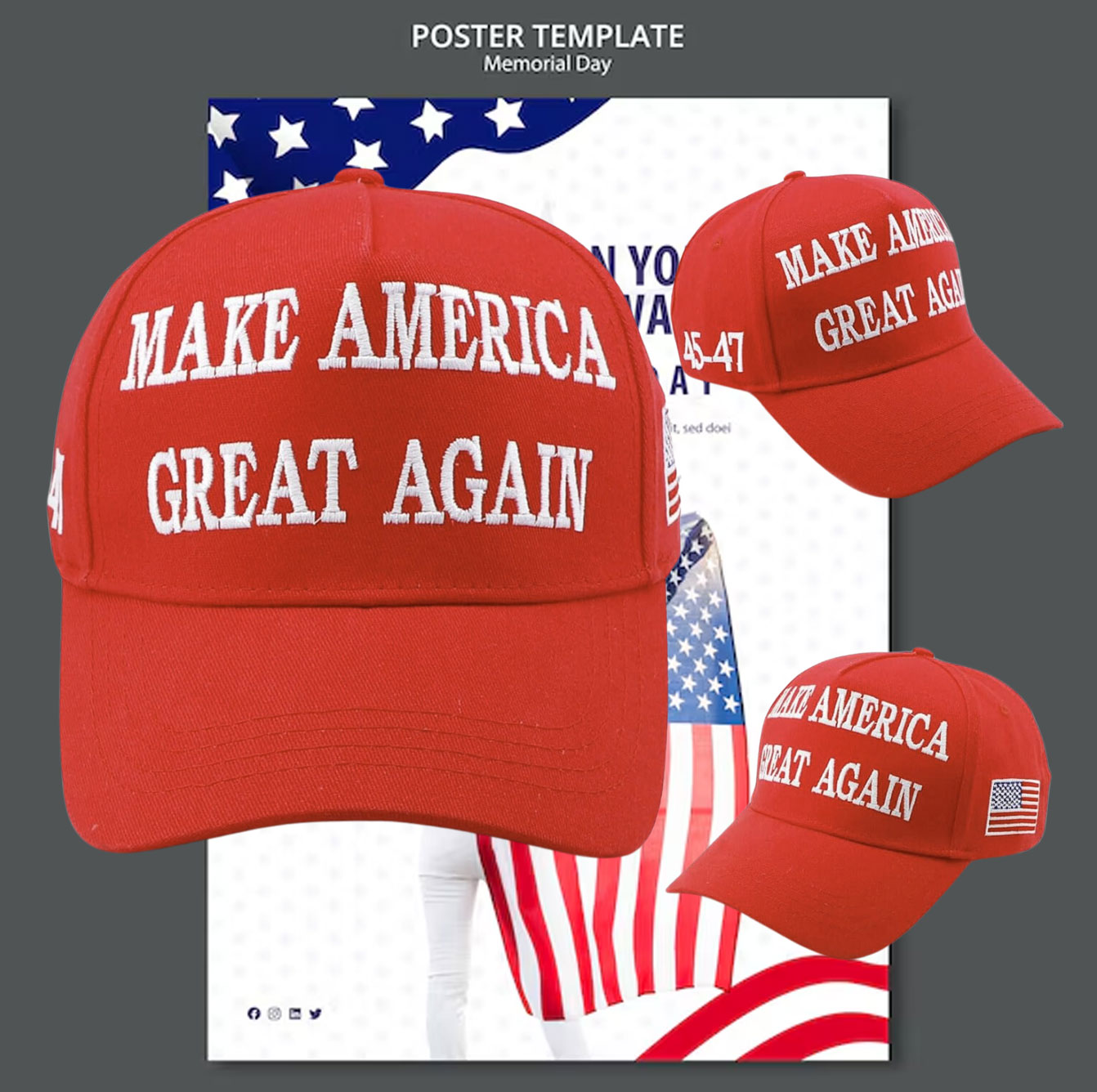 Make America Great Again Embroidered Elon Trump Hat