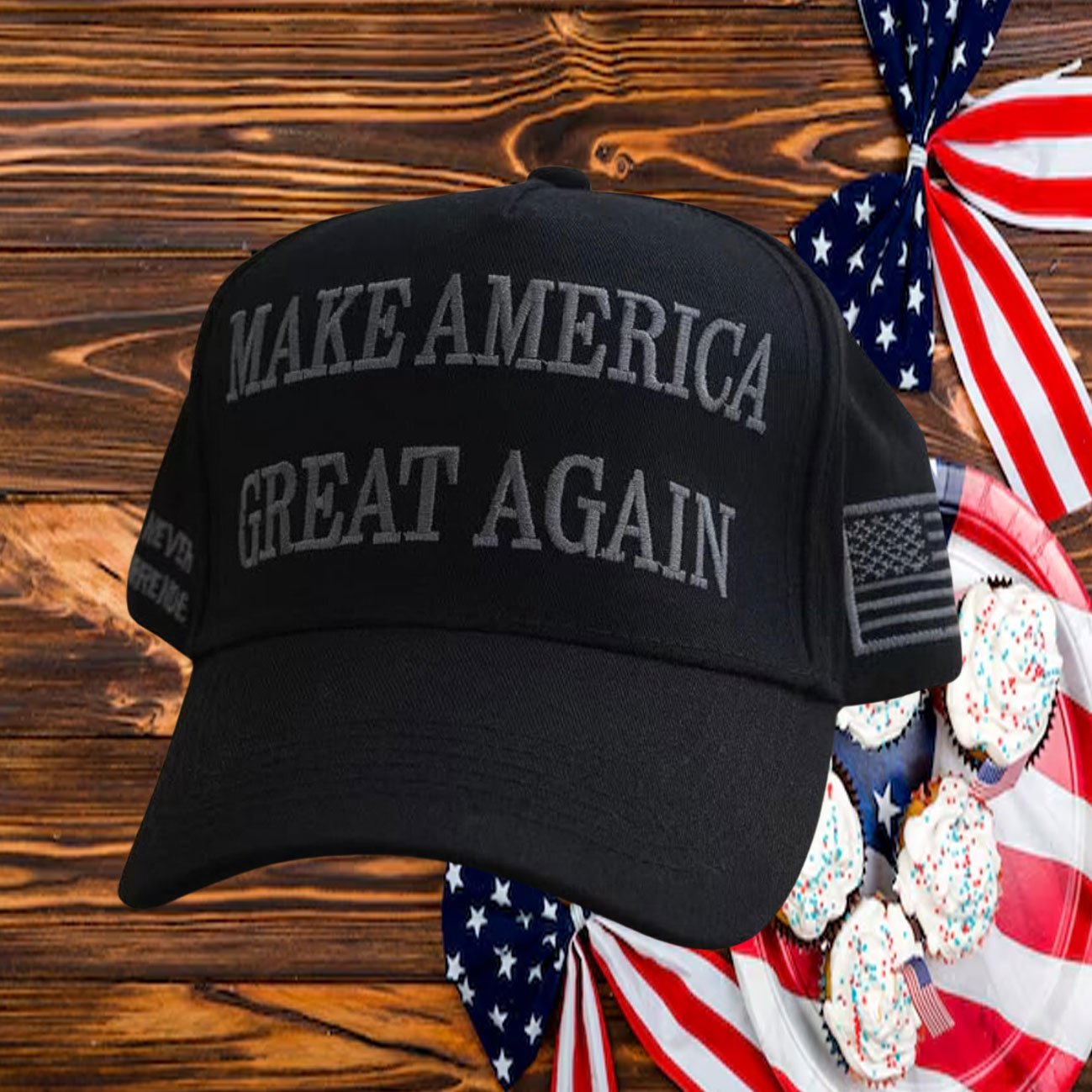 Make America Great Again Trump Embroidered Structured Flexfit Cap