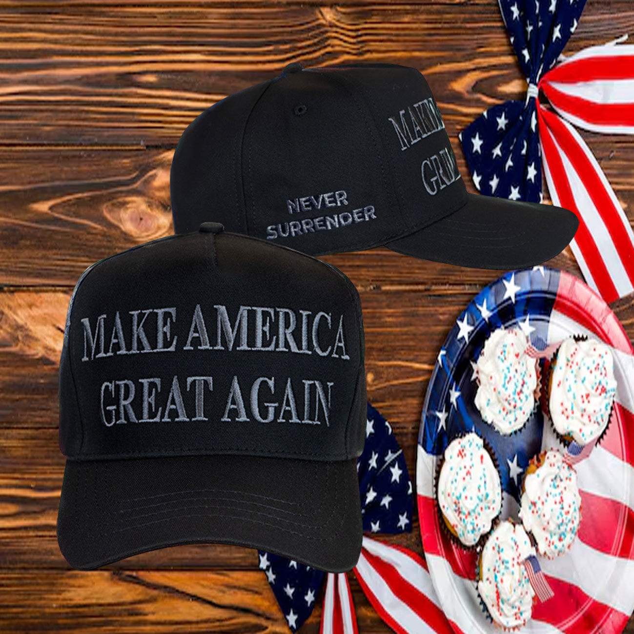 Make America Great Again Trump Embroidered Structured Flexfit Cap