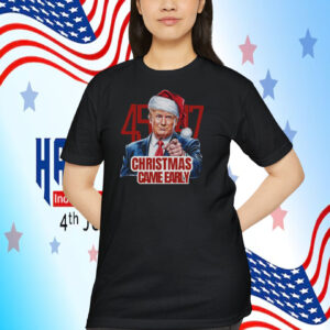 Men's Trump 45-47 Christmas Came Early Shirt