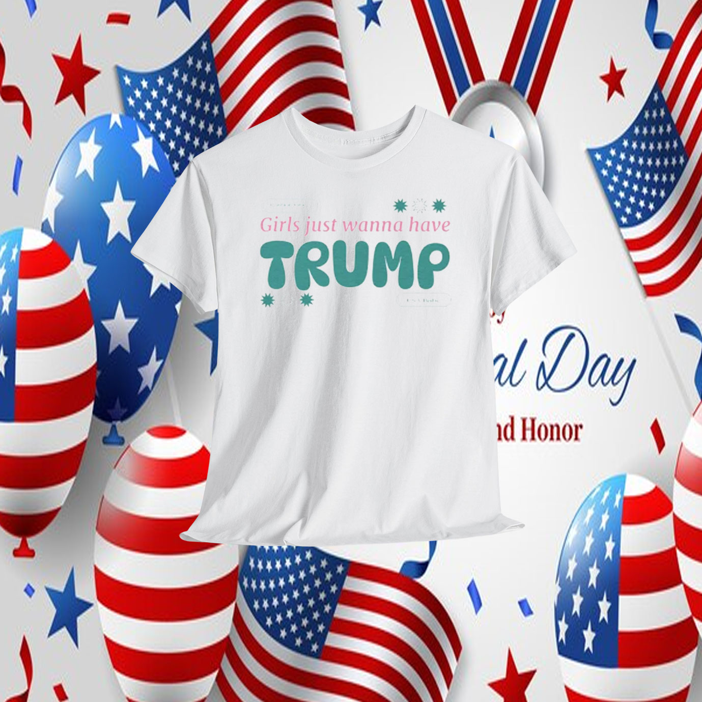 Patriot Vibes Girls Just Wanna Have Trump USA Babe Shirt