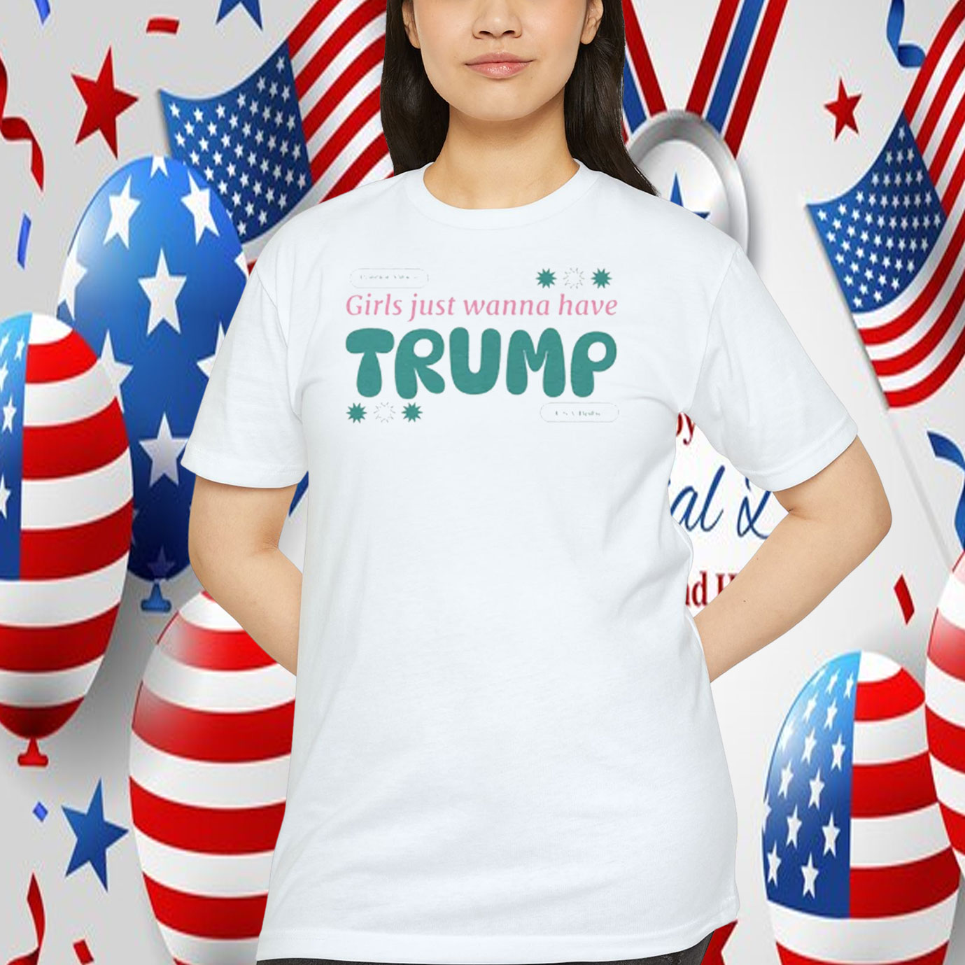 Patriot Vibes Girls Just Wanna Have Trump USA Babe Shirt
