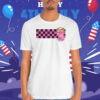 Pink & Black Checkerboard Stripe Trump Bubblegum Shirt