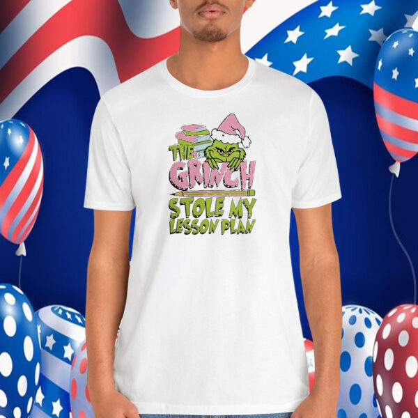 Santa Trump The Grinch Stole My Lesson Plan Shirt