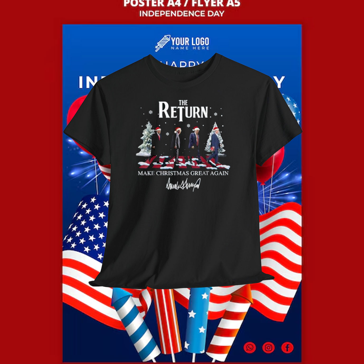 The Return Trump Make Christmas Great Again Shirt
