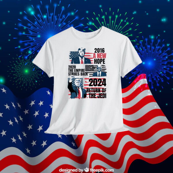 Trump 2016 A New Hope Biden 2020 The Empire Strikes Back Trump 2024 Return Of The Jedi Shirt
