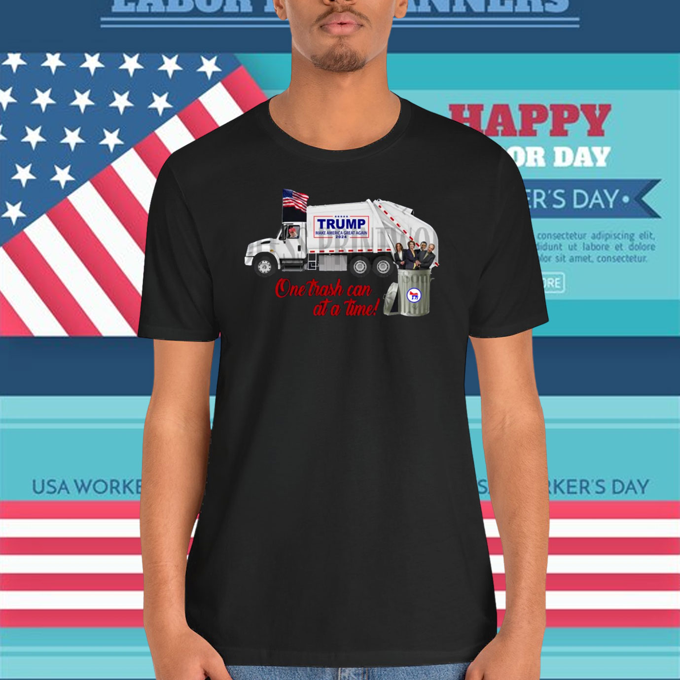 Trump 2024 America Great Again One Trash Can At A Time! Shirt