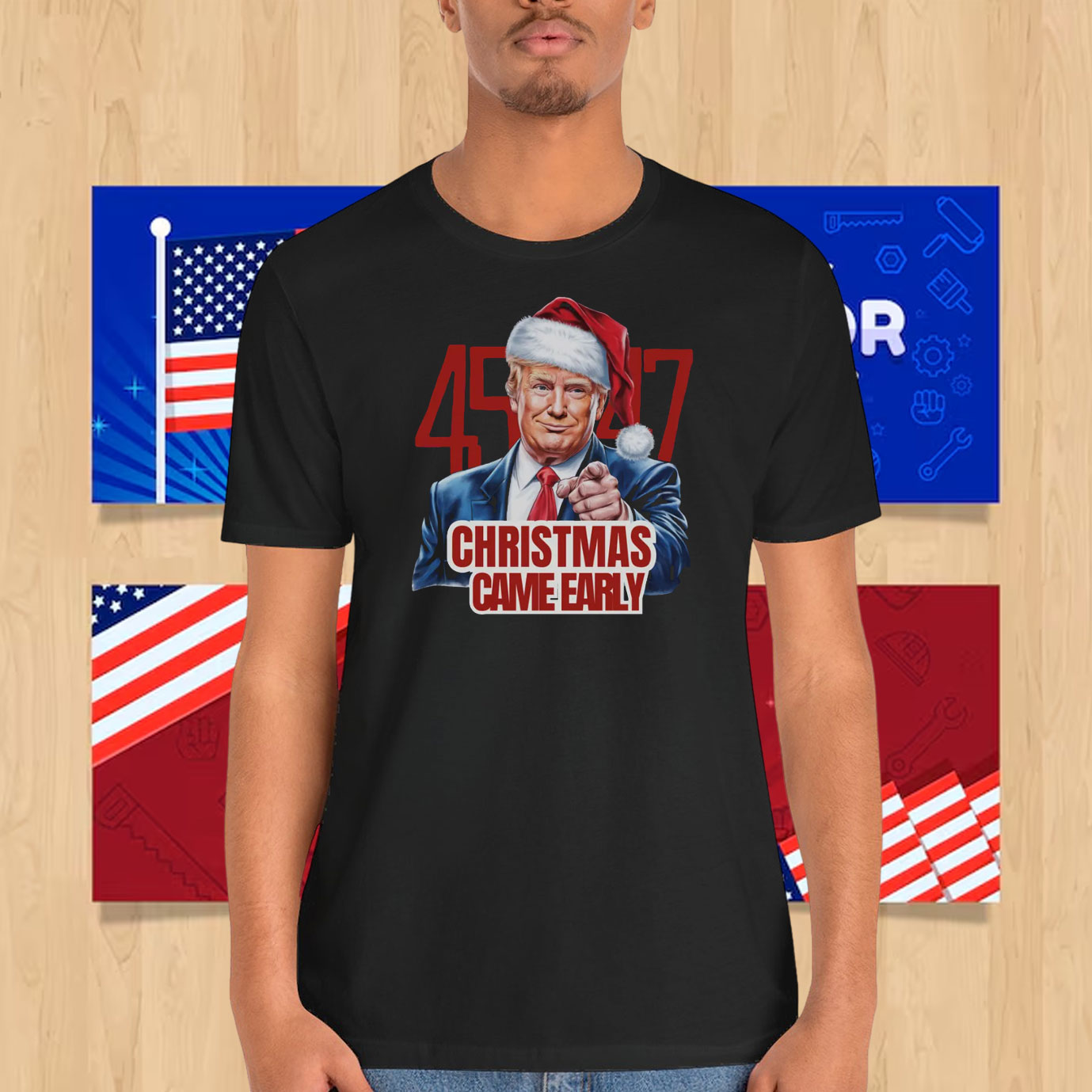 Trump 45 47 Christmas Came Early President Shirt