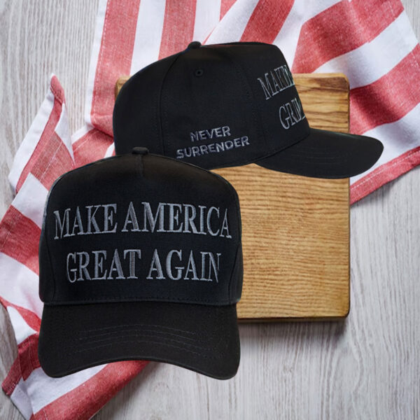 Trump Dark MAGA Hat Flex fit Blackout Hat