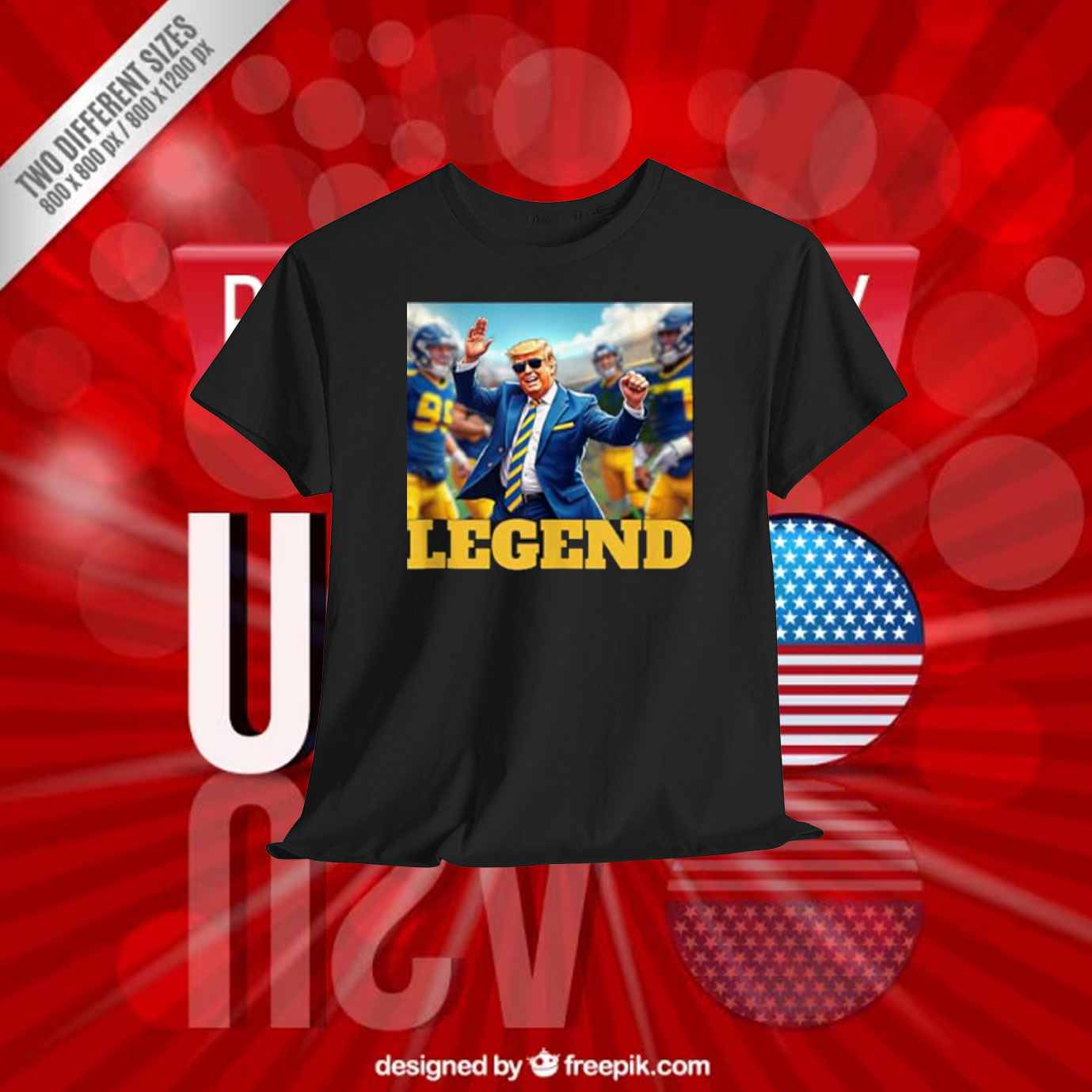 Trump Football Dancing Collegiate Blue And Yellow Legend Shirt