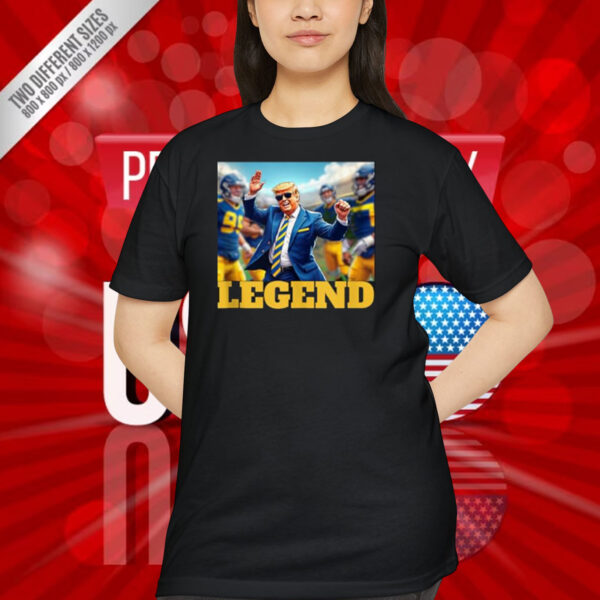 Trump Football Dancing Collegiate Blue And Yellow Legend Shirt