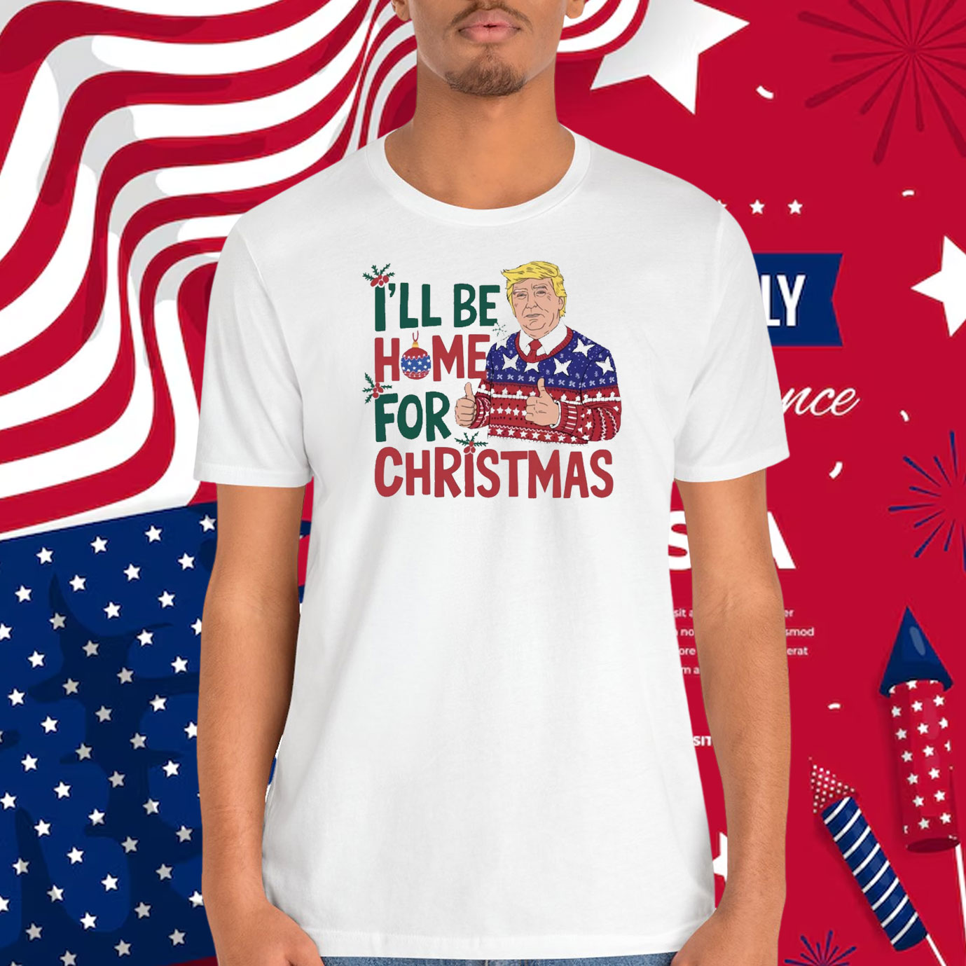 Trump I'll Be Home For Christmas 2024 President Shirt