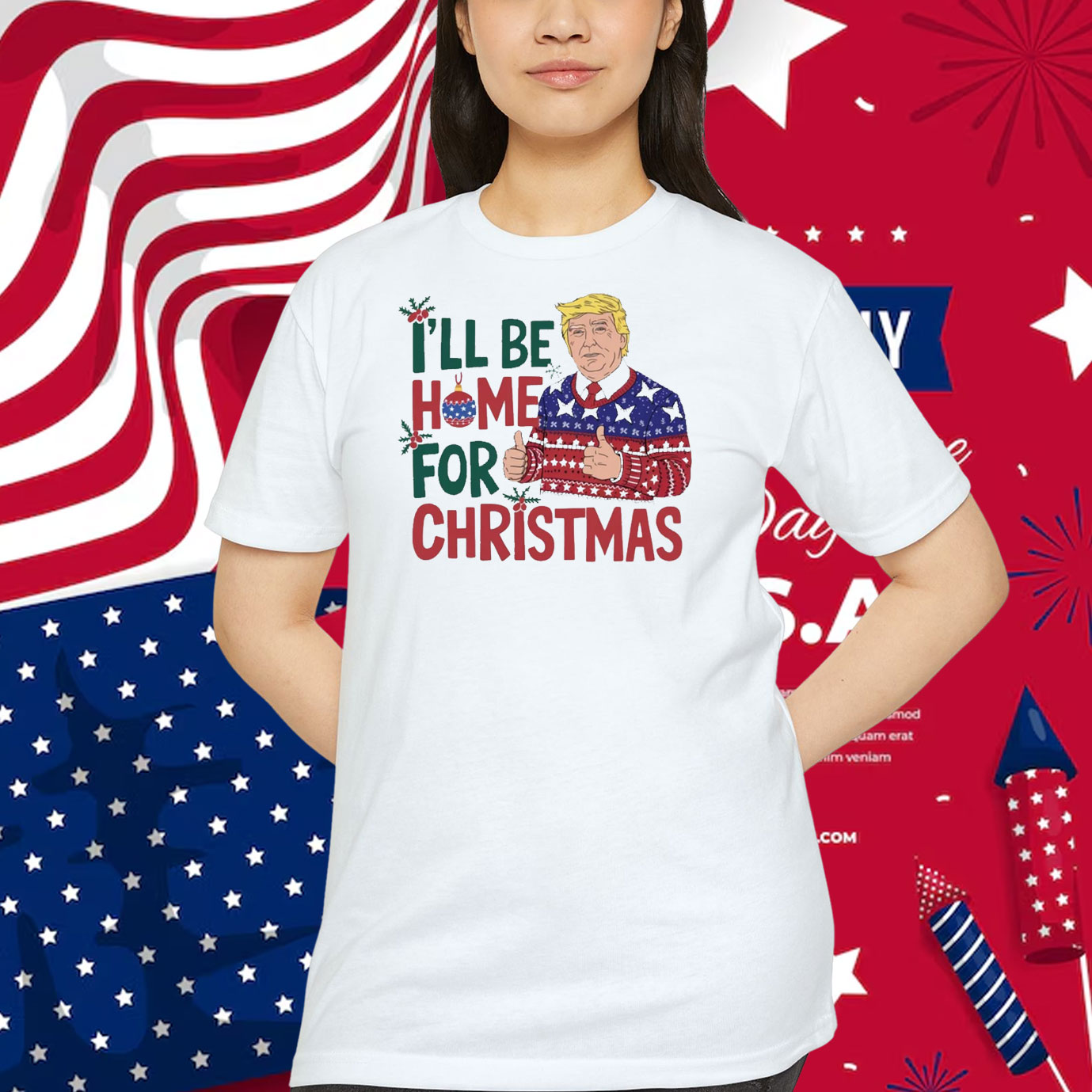 Trump I'll Be Home For Christmas 2024 President Shirt