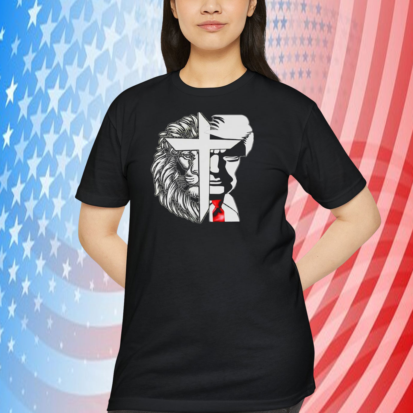 Trump Lion Cross Jesus Unisex Shirt